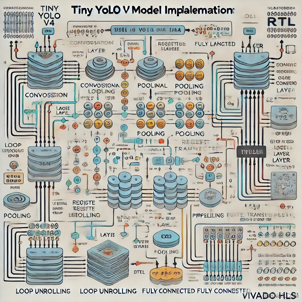 Tiny YOLO模型在Vivado HLS中的层层转化流程图